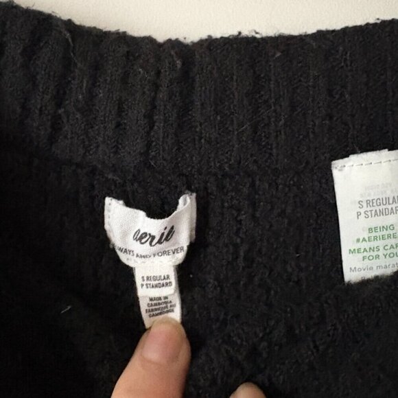 Aerie Cozy Up Waffle SET Black Size Small - Picture 11 of 12